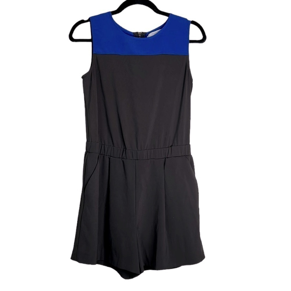 Reed Black & Blue Sleeveless Summer Romper Size 4
